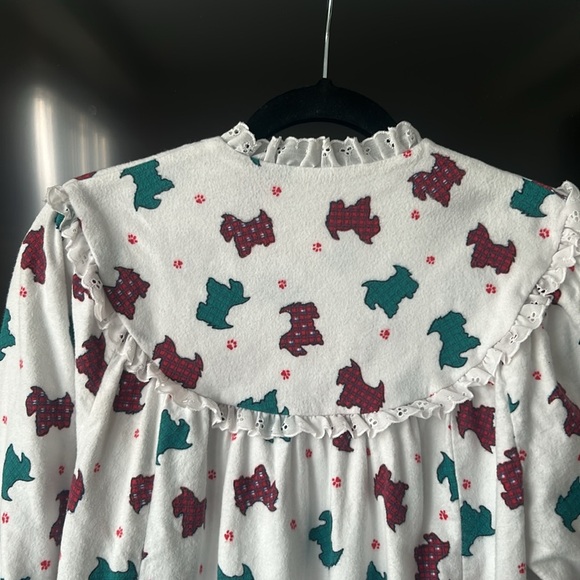 Accentuette by Lanza of Salzburg Flannel Cotton Nightgown Tartan Scottie Dogs - Picture 14 of 15
